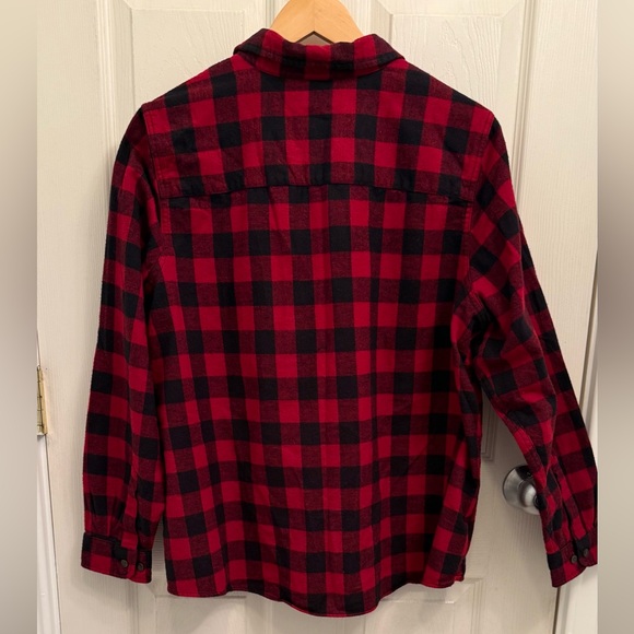 LL Bean Flannel Buffalo Check Red Plaid Shirt Women’s Button Front Size 1X - Picture 2 of 7